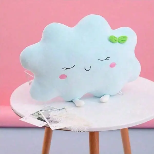 1pc 35 F45cm (13.7 F17.7in) Adjustable Cute Cloud And Sun Shaped Car Cushion FPillow, Soft Detachable Cartoon Plush Toy, Home Decoration, Travel Pillow, Children's Favorite Party FFestival Gift