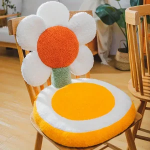 Sunflower Cushion For Office Workers Who Sit For Long Periods, A Waist Protector With Cartoon Design, A Seat Cushion For Chairs, And A Buttock Cushion.