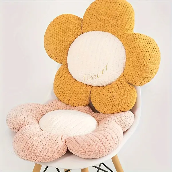 Versatile Flower-Shaped Chair Cushion & Pillow - Soft, Washable Polyester, Perfect for Bedroom Sofas & Home Decor