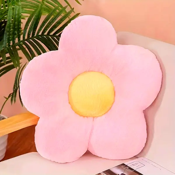 1pc Pink Flower Shaped Pillow, Cute And Comfortable Floor Pillow And Cushion, For Sofa, Couch, Bedroom Decor Christmas Halloween Gift