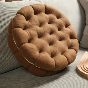 1pc Biscuit Design Cushion, Chair & Floor Pillow, For Bedroom, Sofa, Living Room, And Home Decor